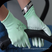 SRSAFETY colorful working glove with good pric/green PU glove work glove